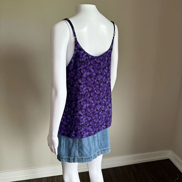 A New Day Women’s Medium Purple Violet Floral C-Neck Tank Top NWT - Picture 7 of 10